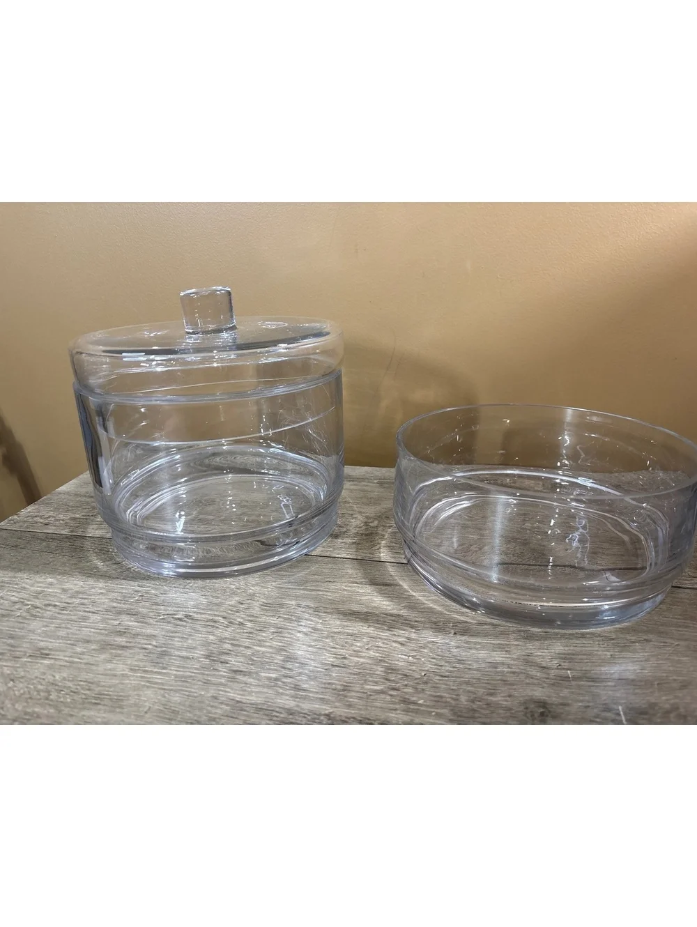 Set of 3 Clear Glass Storage Bowls with Lid